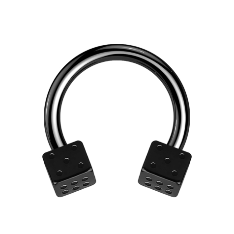 Circular Barbell schwarz mit zwei Würfel