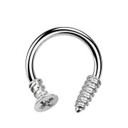 Micro Circular Barbell silver with Phillips screw