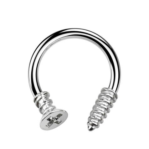 Bilanciere circolare in argento con vite Phillips