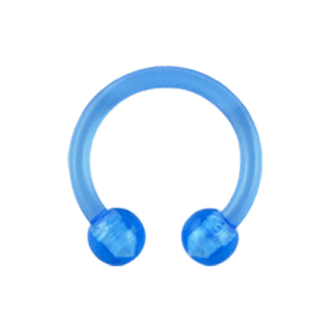 Micro Circular Barbell bleu clair transparent avec deux boules