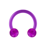 Micro Circular Barbell violet transparent avec deux boules