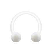 Micro Circular Barbell blanc avec deux boules