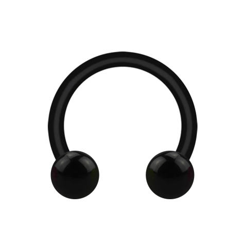 Micro Circular Barbell noir avec deux boules