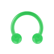 Micro Circular Barbell vert transparent avec deux boules