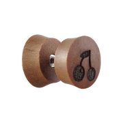 Faux plug en bois de sawo avec cerise