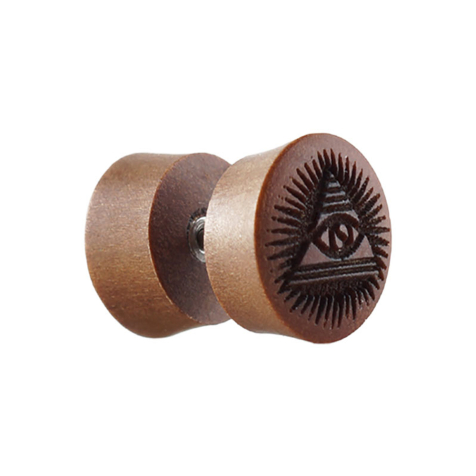 Tappo finto in legno di Sawo con occhio della provvidenza