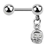 Micro bilanciere in argento con sfera e pendente teschio...