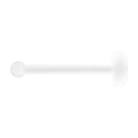 Nose stud straight transparent with disk retainer