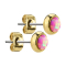 Gold-plated stud earrings with pink opal