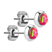 Orecchini in argento con opale rosso