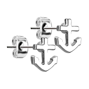 Stud earrings anchor silver