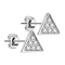 Clou doreille triangulaire argenté avec cristal argenté