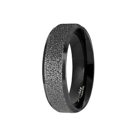 Ring polished black and speckled in the middle