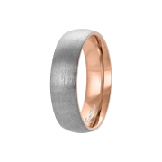 Rose gold and brushed ring