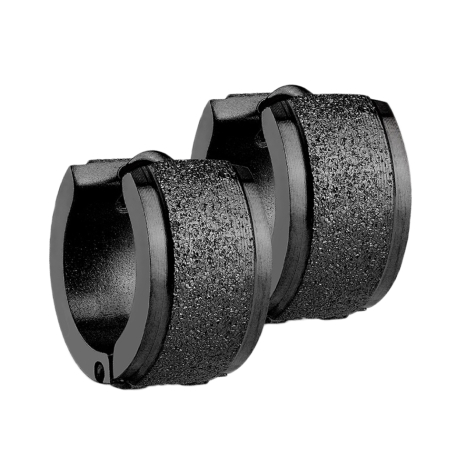 Folding earring black and speckled in the middle