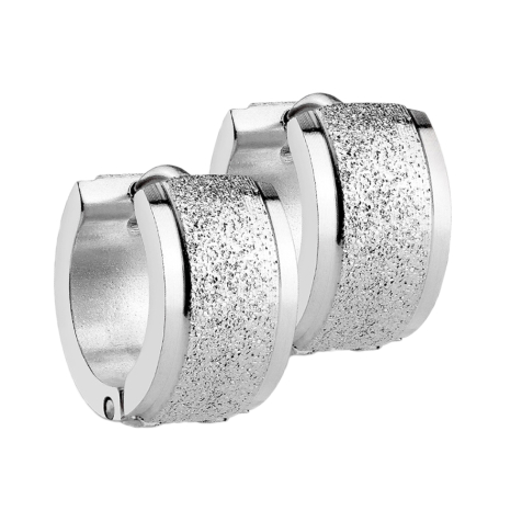 Ohrring zum Klappen silber und mittig gesprenkelt