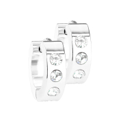 Ohrring zum Klappen silber mit 3 Kristalle