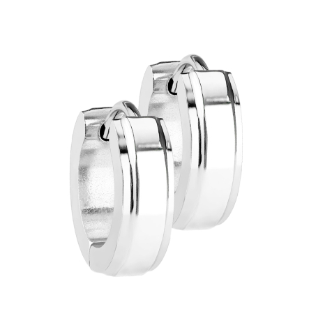 Ohrring zum Klappen silber mit silbernem Streifen dünn