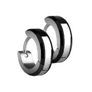 Boucle doreille à clapet argentée avec 2...