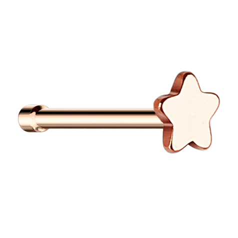 Clou de nez droit or rose avec étoile