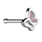 Nasenstecker gerade silber mit Schmetterling und Kristall pink