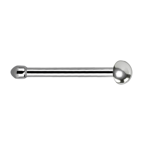 Nose stud straight silver with dome