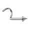 Nose stud curved silver with cone