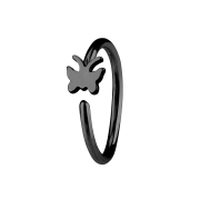 Anello micro piercing con farfalla nero