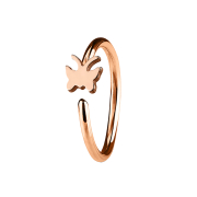 Anello micro piercing con farfalla in oro rosa