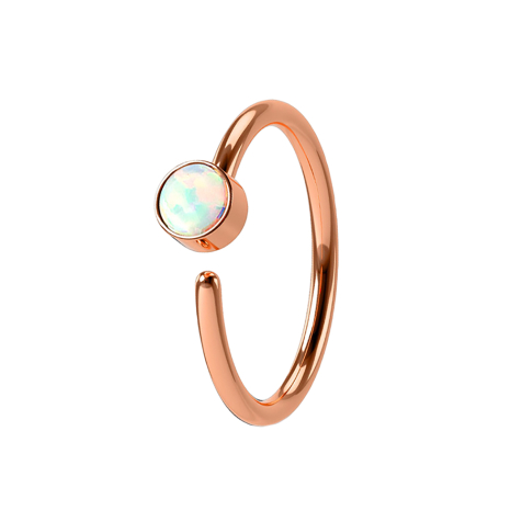 Micro piercing ring rose gold with white opal