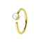 Gold-plated micro piercing ring with white opal