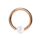 Micro Closure Ring rose gold with ball opal fixed on one side white