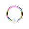 Micro Closure Ring colored with ball opal fixed on one side white