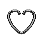 Micro piercing ring heart black with titanium coating