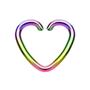 Micro piercing ring heart colored with titanium coating