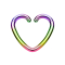 Micro piercing anneau cœur coloré avec revêtement en titane