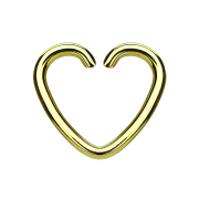 Micro piercing ring heart gold-plated with titanium coating