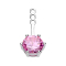 Earring Ear Jacket silver with crystal pink