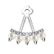 Earring Ear Jacket silver with five pearls and crystals