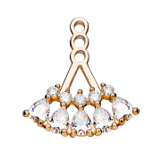 Boucle doreille Ear Jacket or rose avec cinq cristaux en...