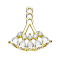Earring Ear Jacket gold-plated with five drop crystals