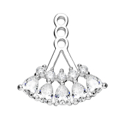 Boucle doreille Ear Jacket argent avec cinq cristaux en...