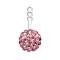 Ohrring Ear Jacket silber mit Kristallkugel pink