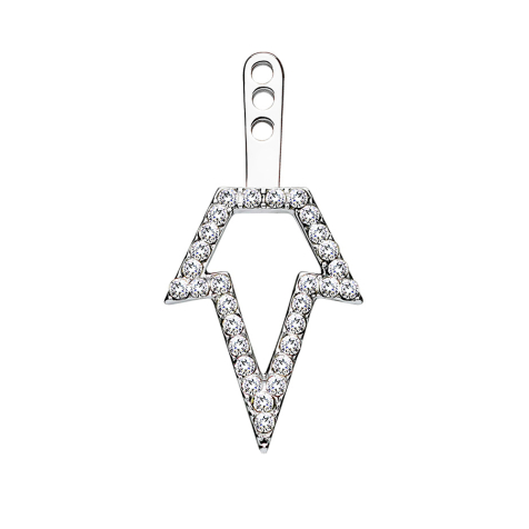 Ohrring Ear Jacket silber mit Kristallspeer