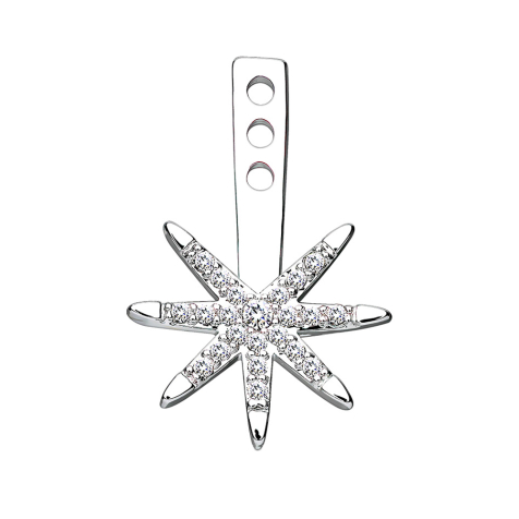 Orecchino Ear Jacket argento con stella di cristallo
