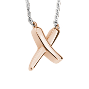Chaîne argent pendentif X or rose