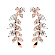 Ohrring Ear Climber rosegold mit Kristallblatt