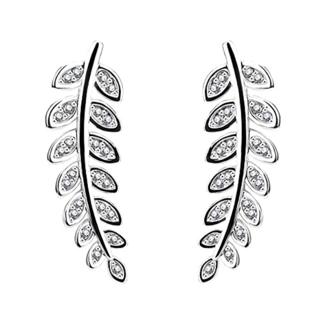 Ohrring Ear Climber silber mit Olivenblatt
