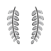 Boucle doreille Ear Climber argent avec feuille dolivier