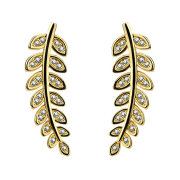 Ohrring Ear Climber vergoldet mit Olivenblatt